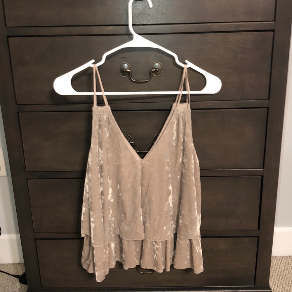 velvet V-neck tank